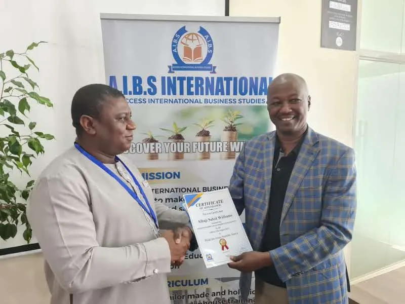 A participant receiving a certificate of attendance